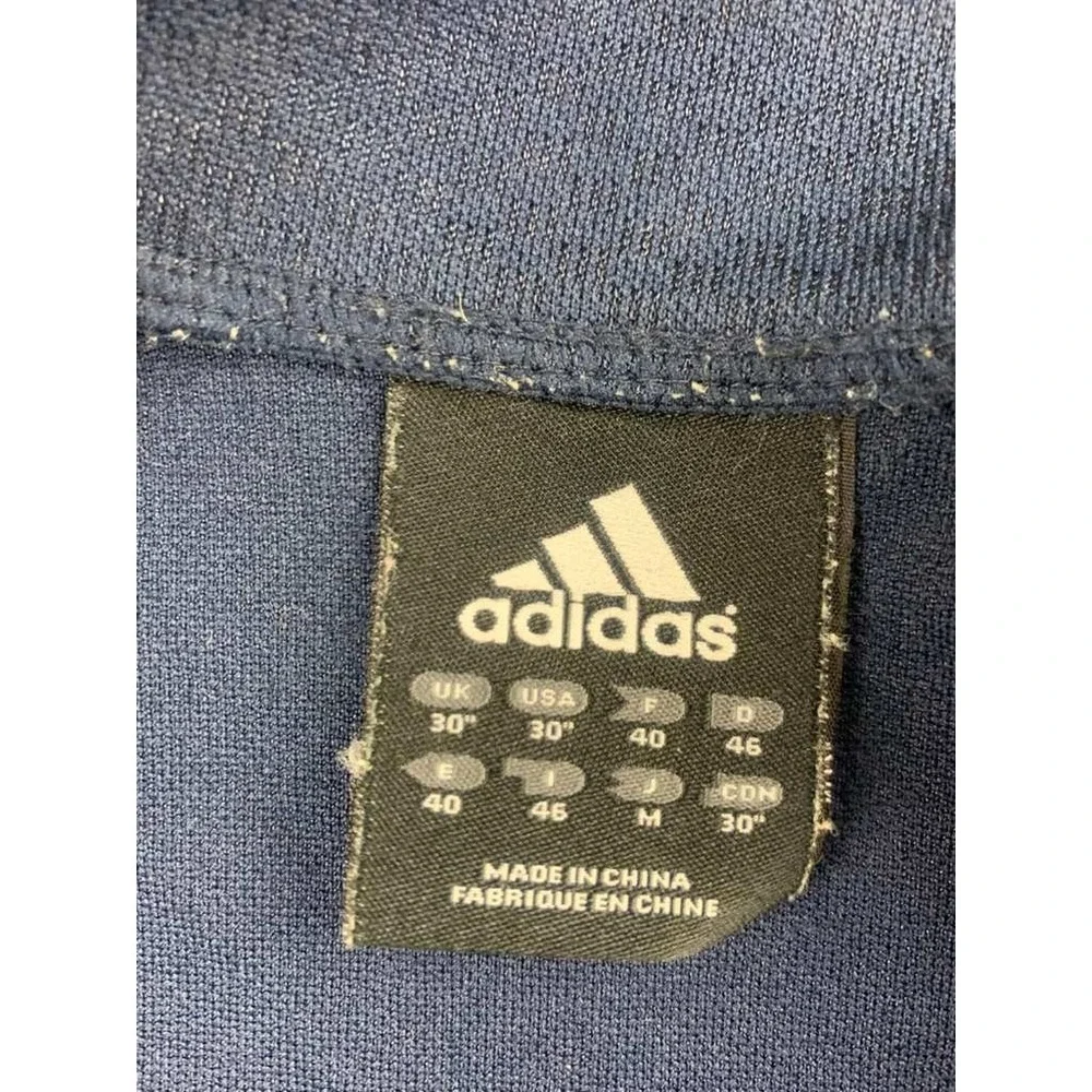 Y2k Adidas Track Jacket Men M Blue Orange Stripe Multi Logo Drawstring Made 2008